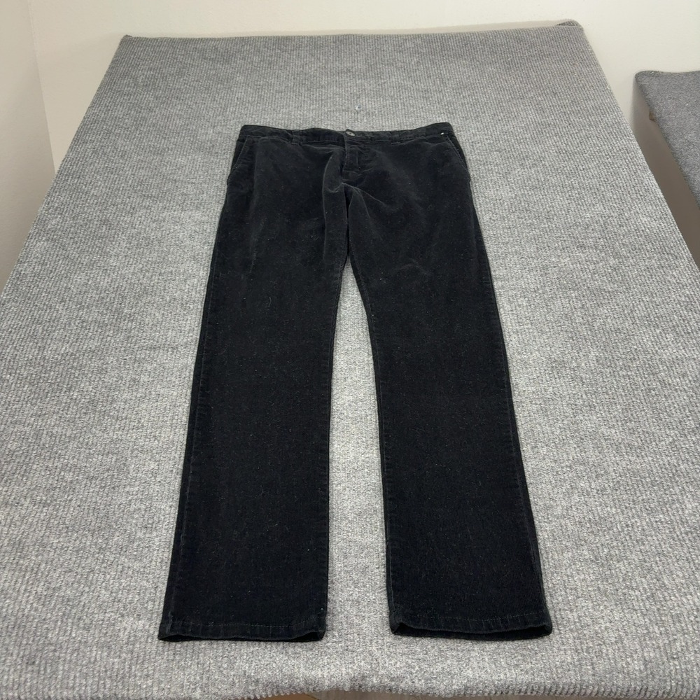 Denim Co Pants Men 36x34 Black Corduroy Stretch Straight Leg Casual Workwear